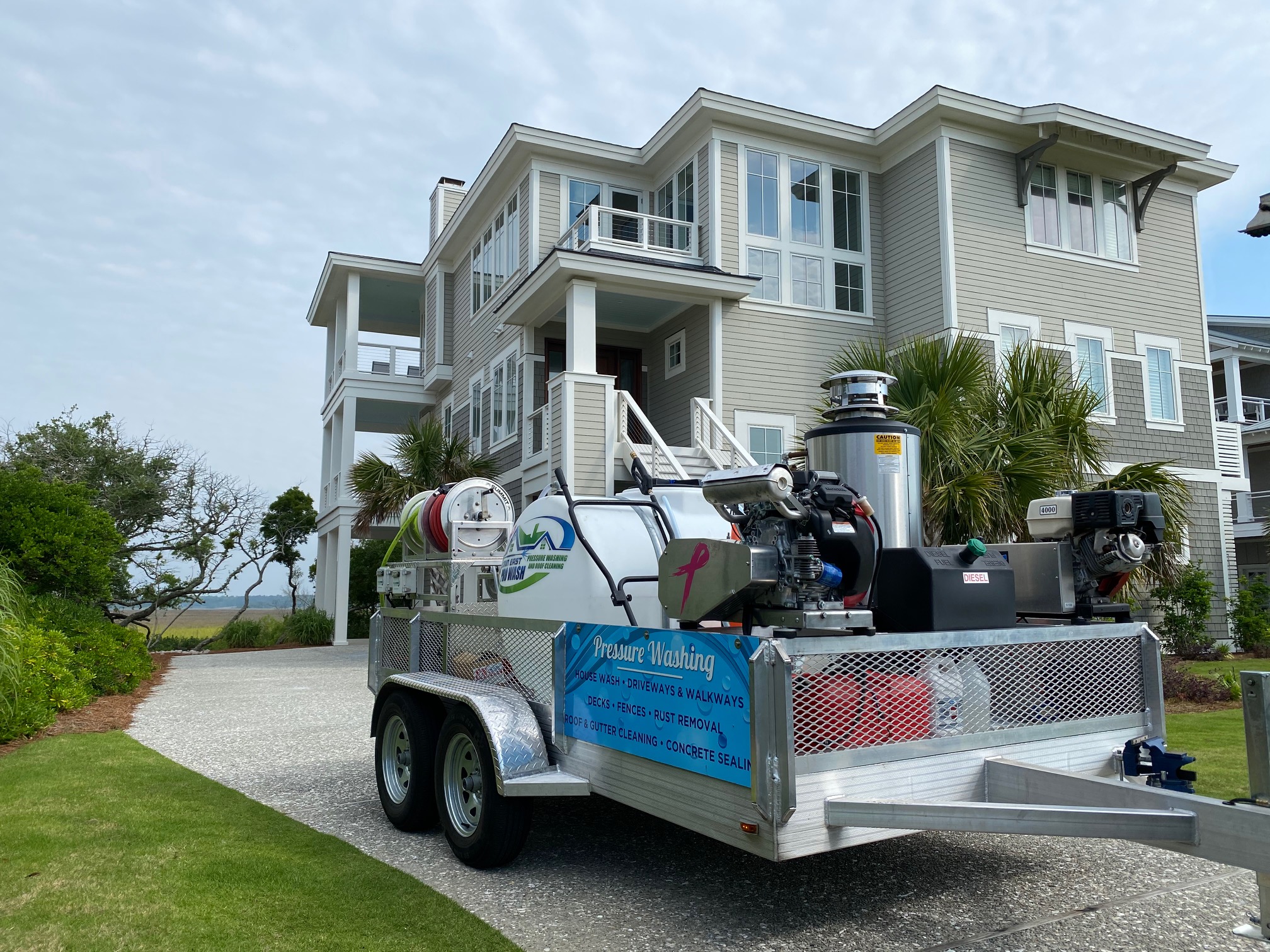 Figure eight island exterior cleaning